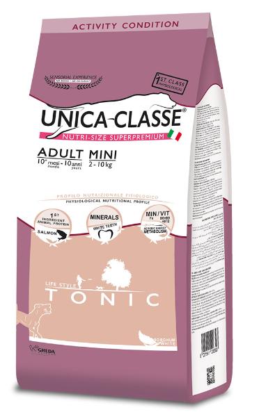 Сухой корм для активных собак мелких пород с лососем Unica Classe Adult Mini Tonic